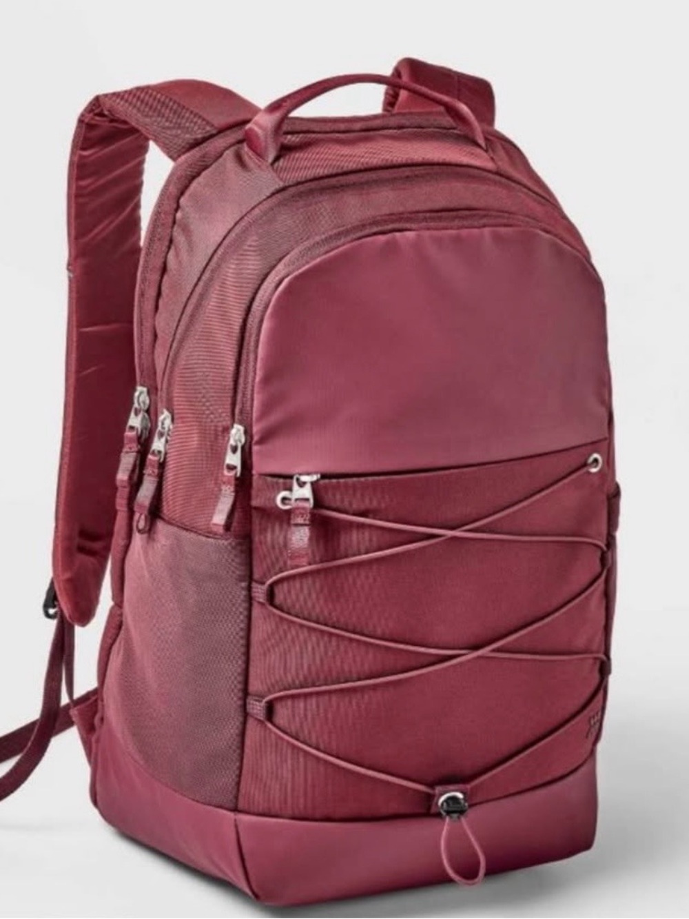all in motion Burgundy Everyday Backpack with Front Bungee